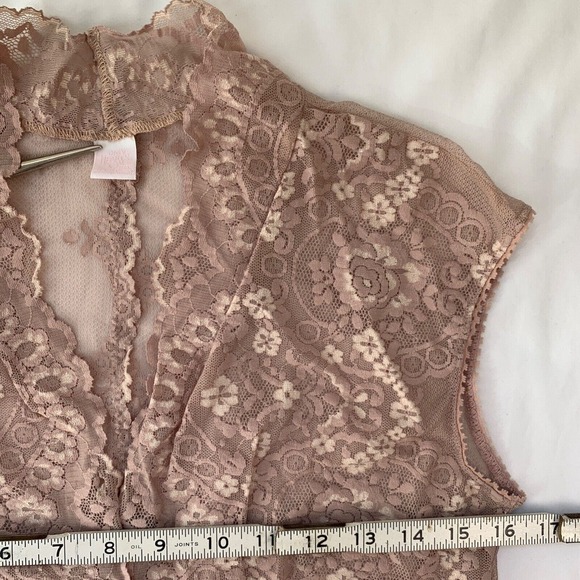 Vtg Y2K Only Hearts Button Lace Blouse Top M Coquette Nymphet Whimsygoth - Picture 7 of 8